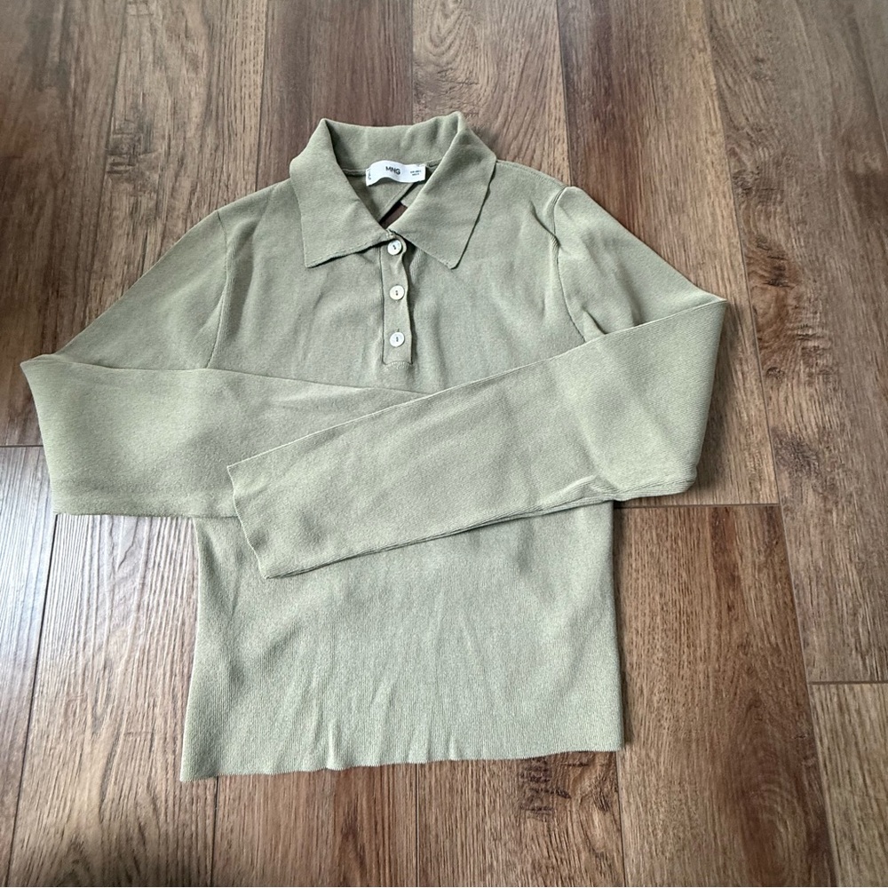 Olive Long Sleeve Collared Shirt